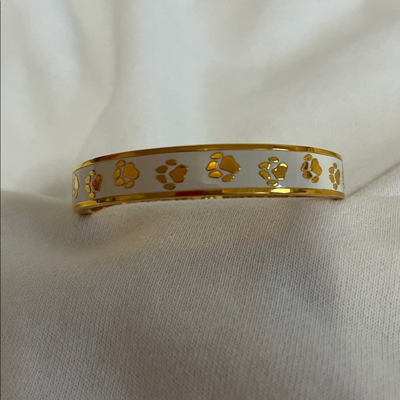 Kate Spade Gold and White Paw Bangle - Picture 8 of 8